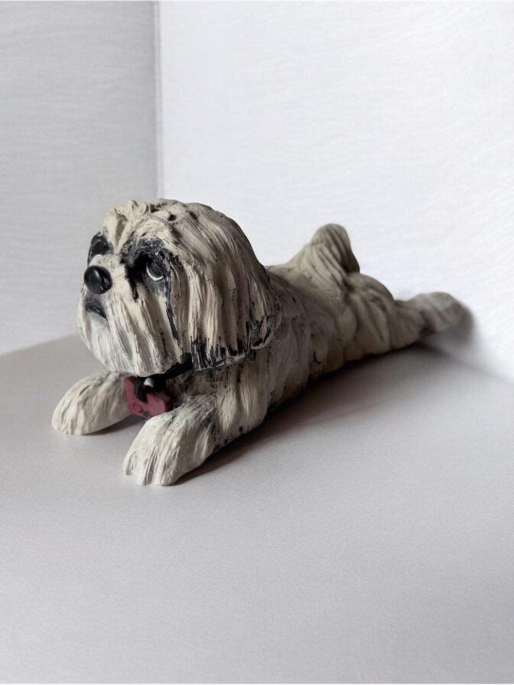 Decorative Shih Tzu dog figurine Cream Dog Figurine Pet Accent
